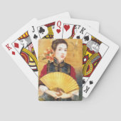 Orientale chinese dame levendig mooi portret pokerkaarten (Achterkant)