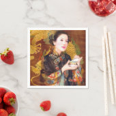 Orientale chinese dame levendig mooi portret servet (Insitu)