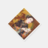 Orientale chinese dame levendig mooi portret servet (Hoek)