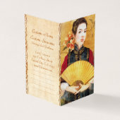 Orientale chinese dame levendig mooi portret visitekaartje (Buitenkant)