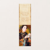 Orientale chinese dame met kop theeportret visitekaartje (Buitenkant ongevouwen)
