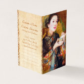 Orientale chinese dame met kop theeportret visitekaartje (Buitenkant)
