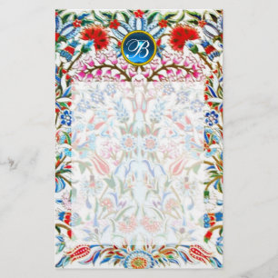 ORIENTALE DAMASKMONOGRAM Blue Sapphire Briefpapier