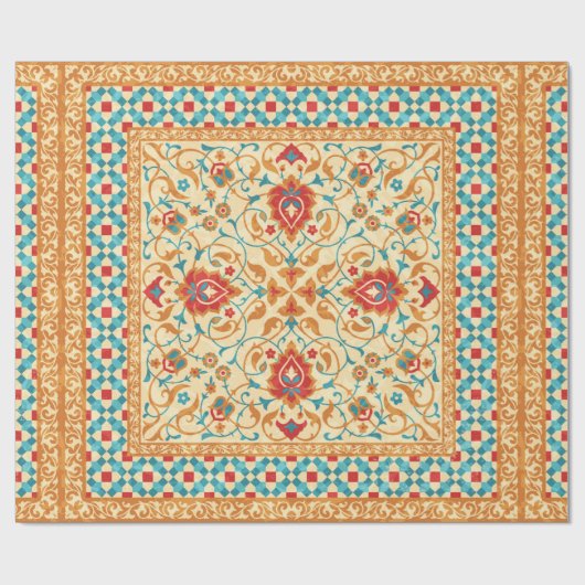 Orientale deklaag,  bloempatroon voor sierdoeleind cadeaupapier (Vlak)