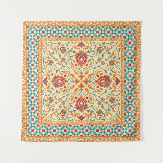 Orientale deklaag,  bloempatroon voor sierdoeleind wandkleed (Voorkant)