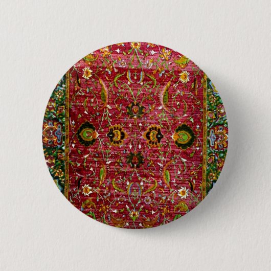 Orientale deklaag in rood en groen ronde button 5,7 cm (Voorkant)