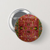 Orientale deklaag in rood en groen ronde button 5,7 cm (Voorkant /achterkant)