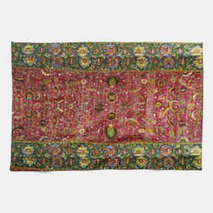 Orientale deklaag in rood en groen theedoek