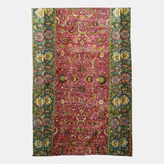 Orientale deklaag in rood en groen theedoek (Verticaal)
