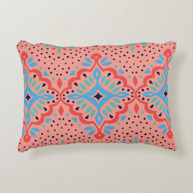 Orientale  demaspatroon. Talavera-aardewerk. Accent Kussen (Voorkant)