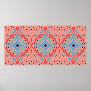 Orientale  demaspatroon. Talavera-aardewerk. Poster