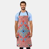 Orientale  demaspatroon. Talavera-aardewerk. Schort (Gedragen)