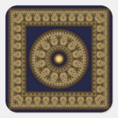 Orientale glanzende decoratie vierkante sticker (Voorkant)
