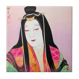 Orientale japanese kabuki acteur mooie vrouwelijke tegeltje