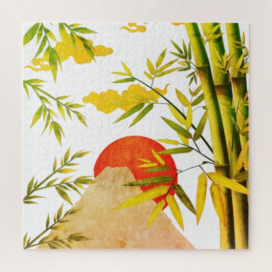 Orientale Japanse bergzon met Bamboo Legpuzzel (Verticaal)