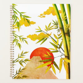 Orientale Japanse bergzon met Bamboo Planner