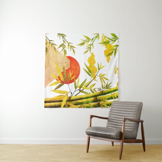 Orientale Japanse bergzon met Bamboo Wandkleed (In Situ (horizontaal))