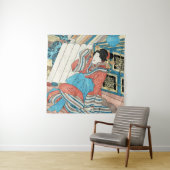 Orientale japanse dame in kimono maiko geisha wandkleed (In situ)