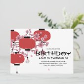 Orientale Japanse Lamp Sakura Birthday Kaart (Staand voorkant)