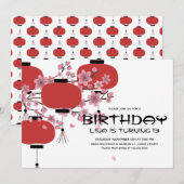 Orientale Japanse Lamp Sakura Birthday Kaart (Voorkant / Achterkant)