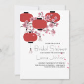 Orientale Japanse Lamp Sakura Bridal Kaart (Voorkant)