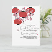 Orientale Japanse Lamp Sakura Bridal Kaart (Staand voorkant)