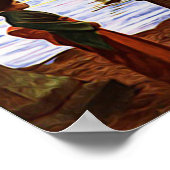 Orientale Japanse schilderijen in water Poster (Hoek)