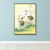 Orientale kranen door het water canvas afdruk (Insitu (Houten vloer))