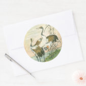 Orientale kranen door het water ronde sticker (Envelop)