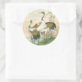 Orientale kranen door het water ronde sticker (Tas)