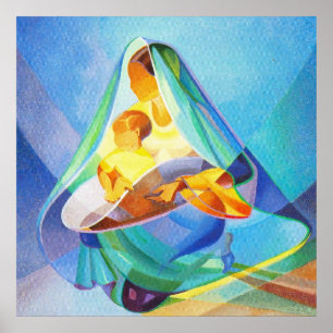 Orientale nativiteitsscène, Mary met Jezus, Poster