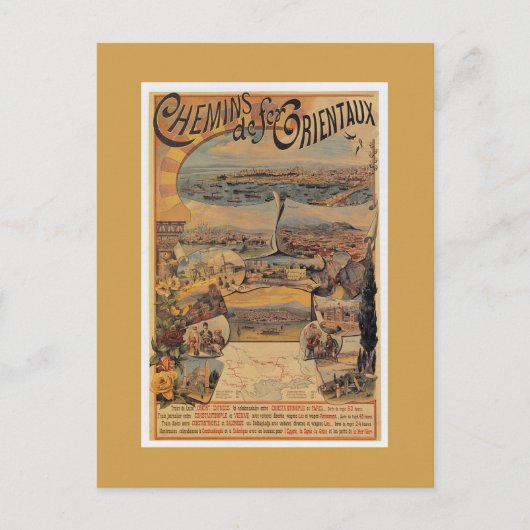 Orientale spoorwegen 1890 naar Constantinopel Briefkaart (Voorkant)