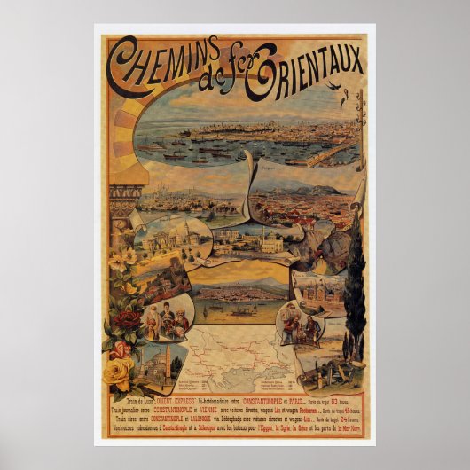 Orientale spoorwegen 1890 naar Constantinopel Poster (Voorkant)