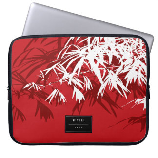 Orientale stijlvolle afbeelding Modern Zen Red Bam Laptop Sleeve