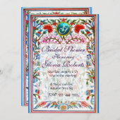 ORIENTALE STROMEN DAMASKMONOGRAM Blue Aquamarine Kaart (Voorkant / Achterkant)