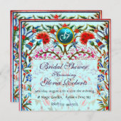 ORIENTALE STROMEN DAMASKMONOGRAM Blue Aquamarine Kaart (Voorkant / Achterkant)