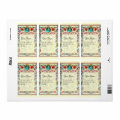 ORIENTALE STROMEN DAMASKMONOGRAM Blue Cream Etiket (Full Sheet)