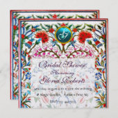 ORIENTALE STROMEN DAMASKMONOGRAM Blue Ice Kaart (Voorkant / Achterkant)