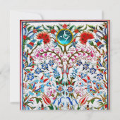 ORIENTALE STROMEN DAMASKMONOGRAM Blue Ice Kaart (Achterkant)