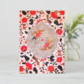 ORIENTALE STROMEN EN VOGELS zwart rood Aankondiging (Staand voorkant)