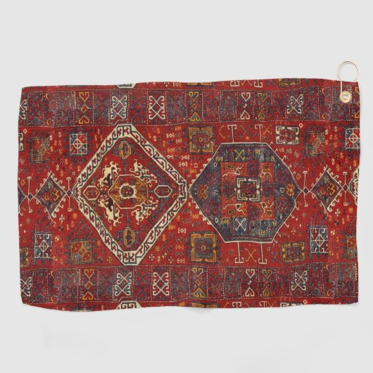 Orientale tapelijn in rood en blauw golfhanddoek (Horizontaal)