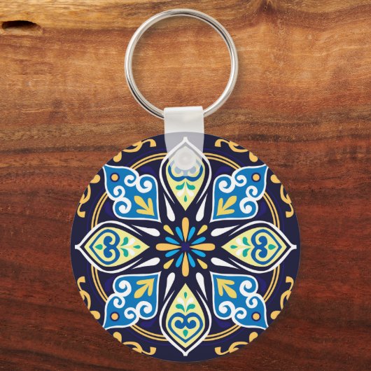 Orientale tegels, Azulejos, met naam Sleutelhanger (Achterkant)