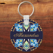 Orientale tegels, Azulejos, met naam Sleutelhanger (Voorkant)