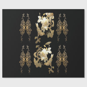 Orientale vogels op Gold Leaf Wrapping Paper Cadeaupapier