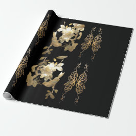 Orientale vogels op Gold Leaf Wrapping Paper Cadeaupapier