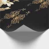 Orientale vogels op Gold Leaf Wrapping Paper Cadeaupapier (Hoek)