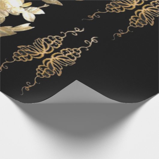 Orientale vogels op Gold Leaf Wrapping Paper Cadeaupapier (Hoek)