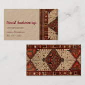 Orientale vormgeving van tapes in rood en crème visitekaartje (Voorkant / Achterkant)