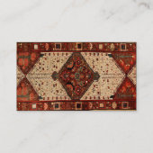 Orientale vormgeving van tapes in rood en crème visitekaartje (Achterkant)