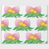 Orientale vruchten en bloemen cadeaupapier (Vlak)